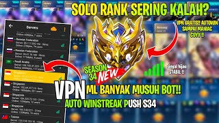 VPN GRATIS BANYAK MUSUH GAMPANG  CARA PUSH RANK MUSUH GAMPANG PAKAI VPN MOBILE LEGENDS SEASON 34 [upl. by Arin62]