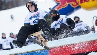 Single Ski Sled Race in Slovenia  Red Bull Pležuh 4 Cross 2013 [upl. by Zohar]