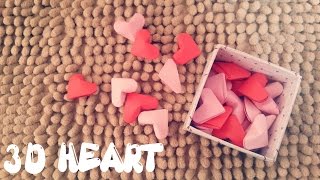 Origami Easy  3D Heart  Valentines Day Craft [upl. by Calandra]