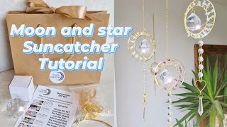 DIY suncatcher for beginners  how to make a crystal suncatcher moons and stars [upl. by Sela403]