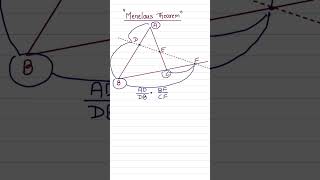 Menelaus theorem geometry class10 mathematics maths mathtricks similartriangles theorems [upl. by Nevad]