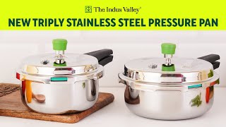 Triply Stainless Steel Pressure Pan Cooker  2L amp 3L  Pressure Cooker  The Indus Valley [upl. by Aicenod]