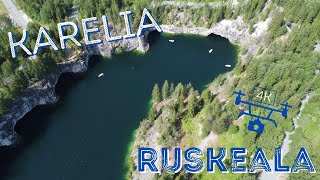 Karelia  Ruskeala Mountain Park 4K drone footage [upl. by Smaj]