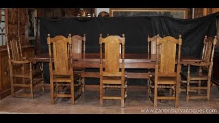 Oak Refectory Table Set William Mary Farmhouse Chairs [upl. by Ettenot]