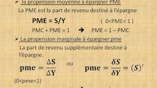 Macroéconomie S2 partie 14 quot le modèle keynésien  le fonction de lépargne quot [upl. by Behah]