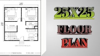 25 x 25 House Plan  625 sq ft house plan  70 Gaj House Design  25x25 मकान का नक्शा [upl. by Aseefan126]