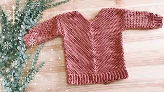 How to Crochet a Baby Sweater [upl. by Ellienad36]