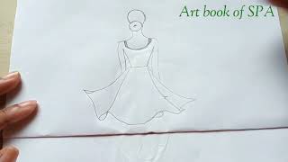 How to draw a girl Backside drawing  Easy drawing Step by step  মেয়ে আঁকা।। [upl. by Cyb]