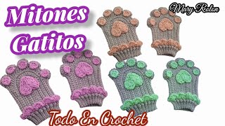 TEJI GUANTES SIN DEDOS A CROCHET MI HIJA patrón paso a paso sigue TENDENCIA con Mari Rolon [upl. by Ahsaeym]