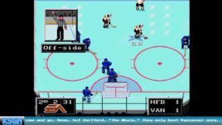 Hartford Whalers vs Vancouver Canucks  NHL 94  Sega Genesis [upl. by Dame]