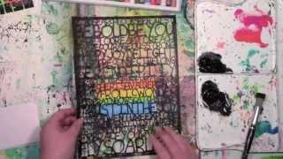 Using a stencil over oil pastels by Carolyn Dube [upl. by Narik319]