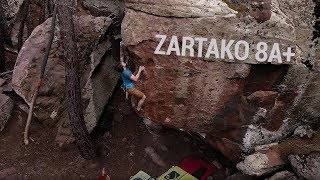 Nils Favre Climbs Highball Zartako 8A In Albarracin [upl. by Jacynth]