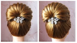 Tuto coiffure soirée mariage pour les fêtes Noël 🌟 Chignon tressé facile cheveux mi long long [upl. by Esela28]