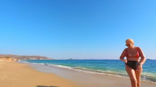 Strolling Along Naxos Beach at Sunset  Relaxing Sea Views [upl. by Hyland]