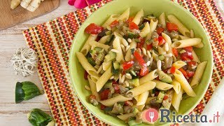 Pasta fredda con verdure e pinoli  Ricettait [upl. by Magda]