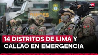 Paro de transportistas Gobierno oficializa el estado de emergencia en 14 distritos de Lima y Callao [upl. by Nyleda]