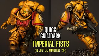 Speed Painting Grimdark IMPERIAL FISTS Space Marines  quick and easy tutorial [upl. by Alyac]