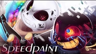 ErrorSans vs InkSans SPEEDPAINT Undertale AUs Clashing Opposites [upl. by Amend]