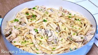 Fettuccine Alfredo con Pollo prepará Salsa Alfredo en casa con pocos ingredientes [upl. by Bein]