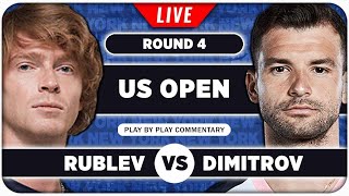 RUBLEV vs DIMITROV • US Open 2024 • LIVE Tennis Play by Play Stream [upl. by Haidebej]