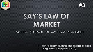 Modern Statement of Says Law of Market  Says Law of Market  Part3  EK [upl. by Tanny]