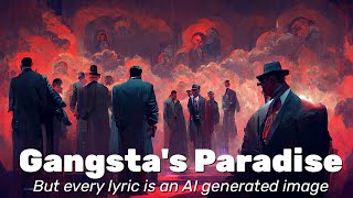 Gangstas Paradise  But every lyric is an AI generated image Coolio feat LV [upl. by Tomasz]