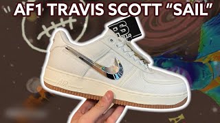 NIKE AIR FORCE 1 SAIL ‘TRAVIS SCOTT’ PK REVIEW  ON FEET [upl. by Barrada169]