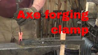 Axe holding clamp for the anvil  blacksmithing tools [upl. by Ayidan68]