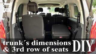 LINE LONG L2 Trunk´s dimensions and third row of seats PEUGEOT RIFTERCITROEN BERLINGOOPEL COMBO [upl. by Persons]