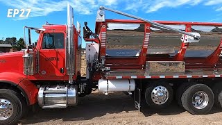 CAS belt trucks placing sand for a mound septic system in Petaluma California [upl. by Eicarg582]