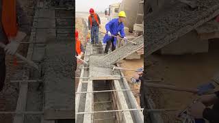 Filling process of concrete for ditch trench construction [upl. by Dolf]