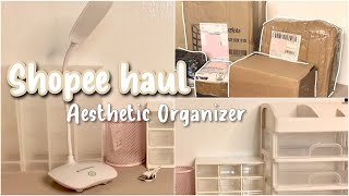 Shopee haul Storage Organizer Aesthetic Start 10RBAN [upl. by Nennahs]