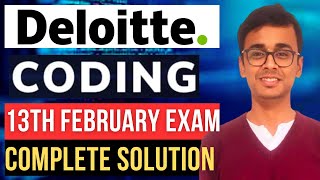 🔴Deloitte 13th February Coding Questions  Deloitte 13 Feb Exam Analysis [upl. by Eillib390]