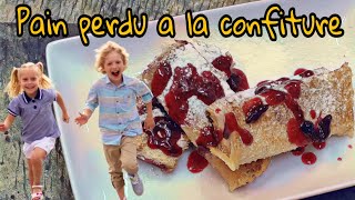 فطور أو ترويقة للأطفال سريع التحضير Pain perdu a la confiture pour les enfants [upl. by Thordia]