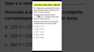 Eletricista CELESC tensão de linha e de fase questão 06 [upl. by Seabrook701]