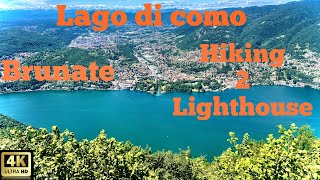 Lake Como lago di como Italy brunate and hike to lighthouse [upl. by Willette]