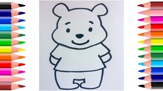 How To Draw Winnie The Pooh Bear Easy StepByStep Drawing Video  Coloring Pages [upl. by Cheadle]