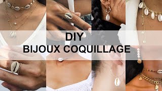 DIY BIJOUX COQUILLAGE CAURI  Collier Bague Bracelet Boucles doreilles Cauri [upl. by Tab]