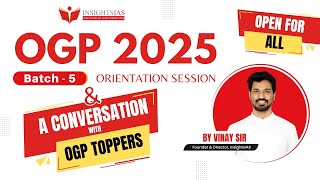 ORIENTATION SESSION  OGP 2025 Batch 5  Fullfledged Integrated Foundation Program  Vinay Sir [upl. by Nassi]