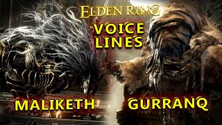 Elden Ring Gurranq Beast Clergyman amp Maliketh the Black Blade Voice Lines  Efforts [upl. by Tonry460]