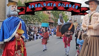 Cabalgata de Gigantes y Cabezudos Pilares 2024 [upl. by Silden]