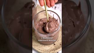 Easy 3Ingredient Chocolate Mousse 😍 [upl. by Wolsniw]