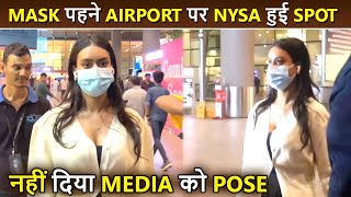 Nysa Devgn Wears Mask Avoids Posing For The Media  Airport Spotted [upl. by Anabahs91]