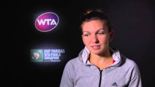 Simona Halep Interview  2014 WTA Finals Highlights [upl. by Isiah]