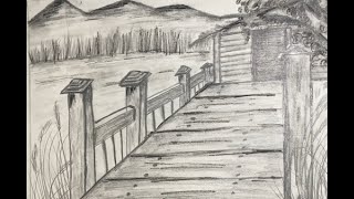 Anybody can draw  Pencil Sketch of a simple Landscape [upl. by Neenahs]