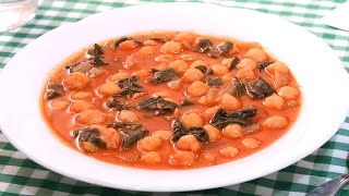 Garbanzos con Acelgas  Receta de Potaje con Garbanzos Riquísima [upl. by Goldin]