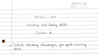 BEGS 183 Solved Handwritten Assignment 202122 BEGS 183 Ignou solved Assignment 202122 BEGS 183 [upl. by Drooff]