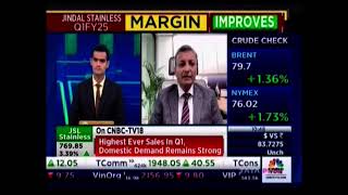 Q1FY25 Results  ED amp Group CFO Jindal Stainless in conversation with CNBCTV18 [upl. by Htor]