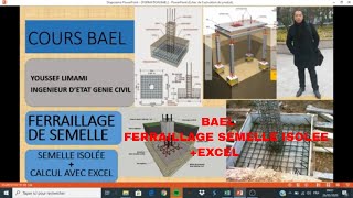 FERRAILLAGE DE SEMELLE ISOLÉE EXCEL [upl. by Nerhe]