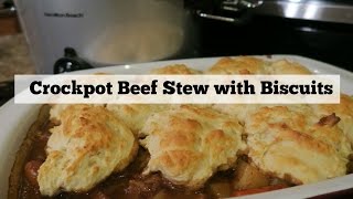 Crockpot Beef Stew With Biscuits  Crocktober YTMM Collab [upl. by Lipfert]